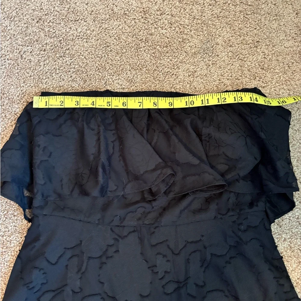 Love You So Truly Black Burnout Floral Strapless Midi Dress Size Medium - Picture 8 of 13